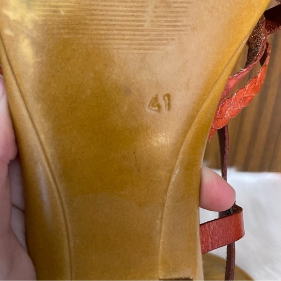 Lorenzo Chelini women’s Italian red leather sandals in  size‎ 41 - Picture 8 of 11